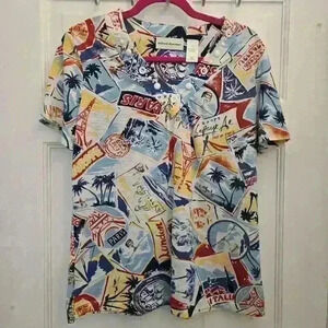 Alfred Dunner Paris Design Shirt,Size Small